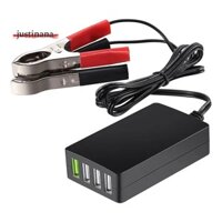 Bộ sạc DC di động Bộ sạc USB 4 cổng 12V / 24V sang 5V có kẹp pin cho điện thoại và máy tính bảng thông minh khác