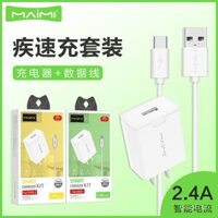Bộ sạc điện thoại Maimi T7 2.4A sạc nhanh tương thích với cáp sạc flash Type-C Android