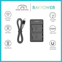 Bộ SẠC ĐÔI Canon LP-E17 RAVPOWER Cho Canon 77D 750D 760D 800D 8000D 200D M3 M5 M6, EOS RP....