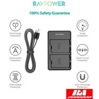 Bộ SẠC ĐÔI Canon LP-E17 RAVPOWER Cho Canon 77D 750D 760D 800D 8000D 200D M3 M5 M6, EOS RP....