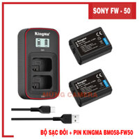Bộ sạc đôi + pin Kingma BM058-FW50 chính hãng