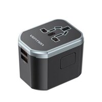 Bộ sạc du lịch đa năng Vention 3-Port USB Universal Travel Adapter 20W - FJC (USBx2 + Type C , 20W/18W/18W, PD/QC3.0/AFC/FCP Multi Quick charge support, Multi Plug Port)