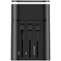 Bộ sạc du lịch toàn cầu sạc nhanh đa năng Baseus Removable 2in1 universal travel adapter PPS (Màu đen)