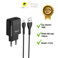 Bộ Sạc Hoco C72Q, USB To Micro , Sạc Nhanh 3A, PD 18W, Tương Thích Với Nhiều Dòng Điện Thoại Samsung/Xiaomi/Oppo