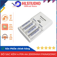 Bộ Sạc Kèm 4 Pin AA 1900mAh Chính Hãng Panasonic HL Studio