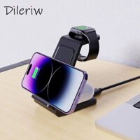 Bộ sạc không dây 3 trong 1 Tương thích với tai nghe đồng hồ điện thoại di động Apple Giá đỡ sạc nhanh dọc 15W đa chức năng