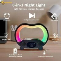 Bộ sạc không dây đa chức năng ZENPULSE, Đèn thông minh Trạm sạc nhanh Loa có đèn RGB Night, Trang trí phòng ngủ Loa Bluetooth 6 TRONG 1 Đèn ngủ và đồng hồ tuổi teen