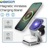Bộ sạc không dây từ tính có thể gập lại INOVAGEN cho điện thoại 14,15,16 ProMax Series, Sam-sung, Điện thoại, Đồng hồ thông minh, Đế sạc bàn tai nghe, Đế sạc không dây 3 trong 1