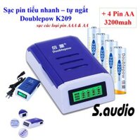Bộ Sạc Màn Hình LCD tốc độ cao K98B Đen Tặng Tèm Hộp 4 PIN SẠC AA 3200mAh