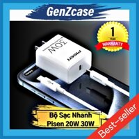 Bộ sạc nhanh 20W, 30W PISEN chính hãng không nóng, chống cháy, tự ngắt khi đầy an toàn bảo hành 12 tháng