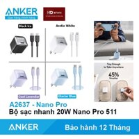 Bộ sạc nhanh 20W Anker PowerPort Nano Pro 511- A2637 + PowerLine 2 USB-C to Lighting - A8632 A8633 HDStore