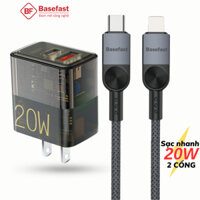 Bộ sạc nhanh 20W Basefast cục sạc 2 cổng chống quá tải nhiệt cho xr xs 11 12 13 14 pro