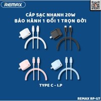 Bộ sạc Nhanh 20W Remax RP-U7 (1 củ + 1 dây) dành cho Iphone.