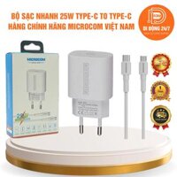Bộ Sạc Nhanh 25W - Android - IPhone 15,16 - TypeC ra TypeC - Microcom Việt Nam