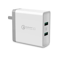 Bộ sạc nhanh 30W 2 cổng Usb  Qc3.0  Qc3.0 36W Usb Charger Quick Charge màu trắng UGREEN 40715CD161 Hàng chính hãng