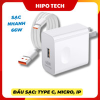 Bộ sạc nhanh 66W cho ip, vivo, oppo, xiaomi, không nóng máy HIPO TECH