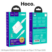 Bộ sạc nhanh C80 hoco PD 20w type c, 2 cổng sạc usb và type c, bộ sạc chính hãng 20w