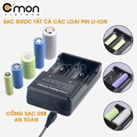 Bộ sạc nhanh đôi cáp USB đa năng dùng cho các loại pin li-ion 18650 16340 14500