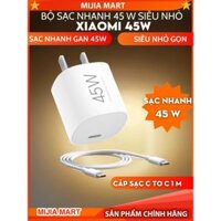 Bộ sạc nhanh GAN 45W Xiaomi. Củ sạc nhanh type C siêu nhỏ gọn