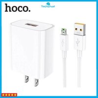 Bộ sạc nhanh Hoco DC19 USB to micro sạc nhanh 5A/22.5W, Quick charge 3.0, hỗ trợ sạc VOOC, kèm dây dài 1m