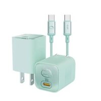 Bộ Sạc Nhanh kèm Cáp C to C ROCK Crayon Shinchan Ice²Cube 30W (GaN Charger, Metal Braided Cable Bundle)