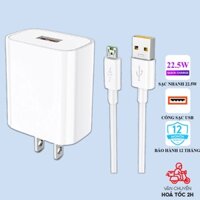 Bộ sạc nhanh Micro Hoco DC19 22.5W hỗ trợ PD QC 3.0 VOOC cho điện thoại Android: Samsung, Oppo, Vivo... dùng cổng Micro