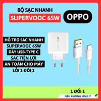 Bộ Sạc Nhanh Oppo 65W Super Vooc, Full Box Dùng Cho Oppo,Realme Chân Cắm Usb To Type C