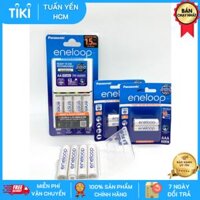 Bộ Sạc Nhanh Panasonic BQ CC55 Kèm 8 Pin Eneloop 4 Pin AA 2000 mAH 4 Pin AAA 800 mAh Made In Japan - Hàng Chính Hãng