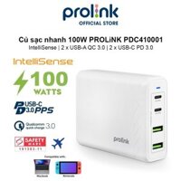 Bộ sạc nhanh PROLiNK chuẩn USB 3.0, nhiều cổng Type-C, A dùng cho Điện thoại, iPad, Macbook, Nintendo Switch - 100W 4Cổng USB-C &amp; A
