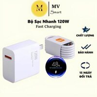 Bộ sạc nhanh Xia0mi 120W, Củ sạc và Cáp sạc nhanh USB to Type C cho Xia0mi S@msung Opp0 Viv0 bảo hành MVSmart