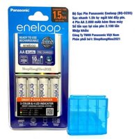 Bộ Sạc Panasonic Eneloop BQ-CC55 Kèm 4 Pin AA 2.000mAh Sạc Nhanh 1.5h Tự Ngắt Khi Đầy Hàng Chính Hãng