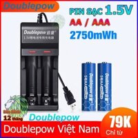 Bộ Sạc Pin 1.5V AA / AAA Doublepow Cao Cấp L151 - Bộ Sạc 2 Pin Tiểu AA / Pin Đũa AAA