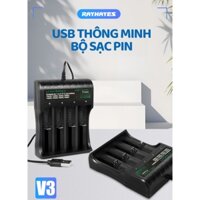 Bộ sạc pin 4 cổng RAYAHYES Sạc micro không dây và bộ điều khiển Pin 14500/18650