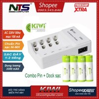 Bộ sạc pin AA 1,2V 4 khay Kiwi NI-MH CHÍNH HÃNG