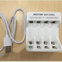 Bộ sạc pin AA AAA Beston C8002 dùng cho micro không dây, máy ảnh, điều khiển, đồ chơi trẻ em, đồng hồ - lẻ sạc C8002ko pin