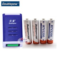 Bộ Sạc Pin AA, AAA K209 Doublepow tự ngắt khi đầy, sạc nhanh, màn hình LCD có bán kèm pin sạc AA KTV3200