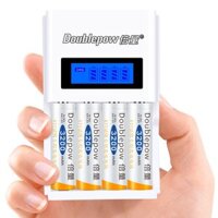 Bộ sạc pin AA, AAA tốc độ cao K98 tặng kèm hộp 4 PIN SẠC AA 3200mAh