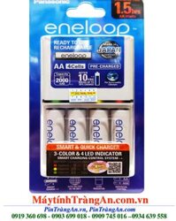 Bộ sạc pin AA Panasonic Eneloop BQ-CC55E, K-KJ55MCC40T sạc nhanh 1,5 giờ -kèm 4 pin sạc Eneloop AA1900mAh
