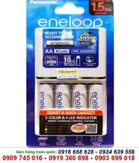 Bộ sạc pin AA Panasonic Eneloop BQ-CC55E, K-KJ55MCC40T sạc 1,5 giờ-kèm 4 pin sạc AA2000mAh