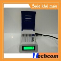 Bộ sạc pin AA (Pin tiểu) AAA (Pin đũa) 4 khe Douplepow DP-B02 pin sạc 2A 3A chính hãng