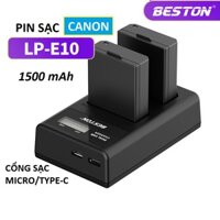 Bộ Sạc Pin BESTON LP-E10 1500mAh Dùng Cho Máy Ảnh Canon EOS 1300D 1200D 1100D 1500D 3000D 4000D X80 2000D