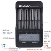 Bộ Sạc Pin Đa Năng Liitokala LII-500 Sạc 4 Pin 26650-18650-14500-16340 Loại Xịn
