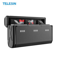 Bộ sạc pin di động TELESIN cho Gopro Hero 13 Đen Thẻ TF Lưu trữ 3 khe cắm Hộp sạc thông minh Phụ kiện máy ảnh hành động