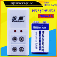 Bộ sạc pin DP-B09 và pin vuông 6F22 9V-280mAh chính hãng Doublepow