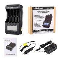 Bộ sạc pin LiitoKala Lii-500 Bộ sạc thông minh có 4 khe cắm pin Màn hình LCD cho Ni-MH Ni-Cd Li-ion có thể sạc lại-Size Phích cắm của Hoa Kỳ