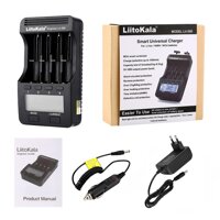 Bộ sạc pin LiitoKala Lii-500 Bộ sạc thông minh có 4 khe cắm pin Màn hình LCD cho Ni-MH Ni-Cd Li-ion có thể sạc lại-Size Cắm EU