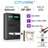 Bộ Sạc Pin Máy Ảnh CITYORK Sony NP-BN1 Sony ZV-1 RX100 DSC-RX1 WX300 HX300 DSC-J10 QX10 T99 DSC-W630