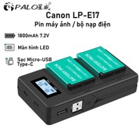 Bộ sạc pin máy ảnh PALO LP-E17 LPE17 Canon EOS 77D 750D 760D 800D R50 M3 M5