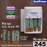 Bộ sạc pin SealPower SNDG-245 dủng pin sạc AA3300mAh,AAA1300mAh,pin sạc 1.2V,pin sạc SealPower chính hãng