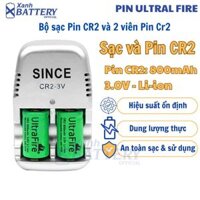 Bộ sạc Pin Since Cr2 3V và 2 viên Pin Cr2 800mAh 3V Ultrafire Sạc và sử dụng an toàn cho thiết bị - Hàng chính hãng